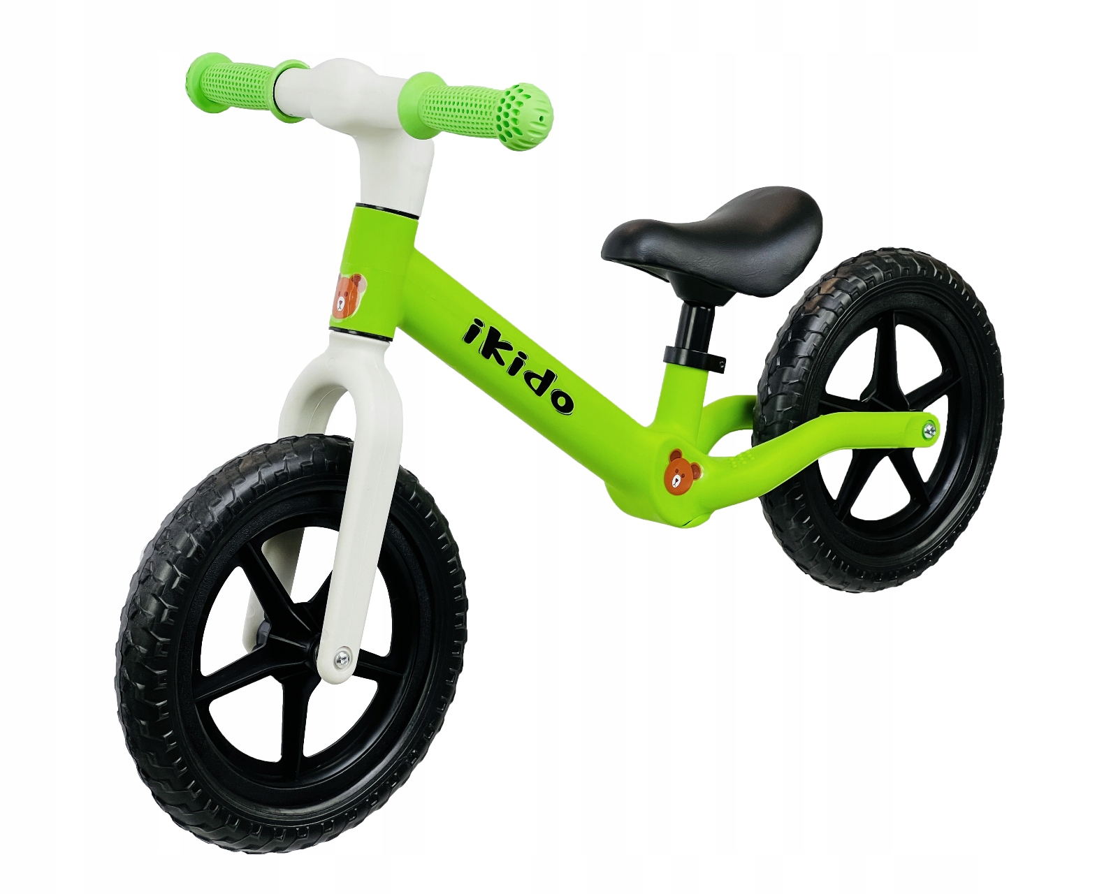 Balansinis dviratis vaikui 12"  iKido Teddy 2m+ 1.95kg. žalias