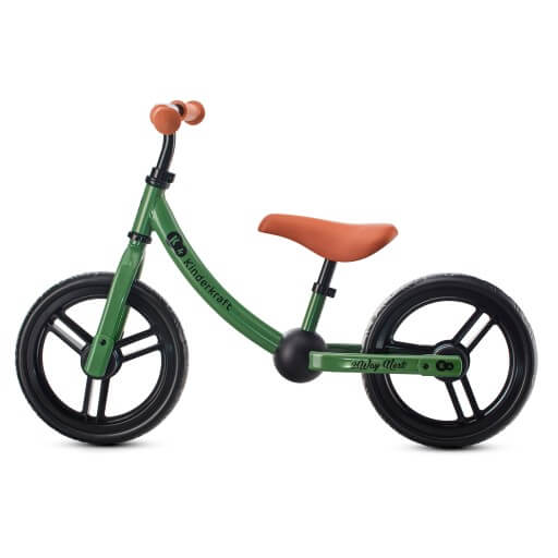 Kinderkraft 2WAY NEXT 12" balansinis dviratis juoda/žalia/ruda 3kg.