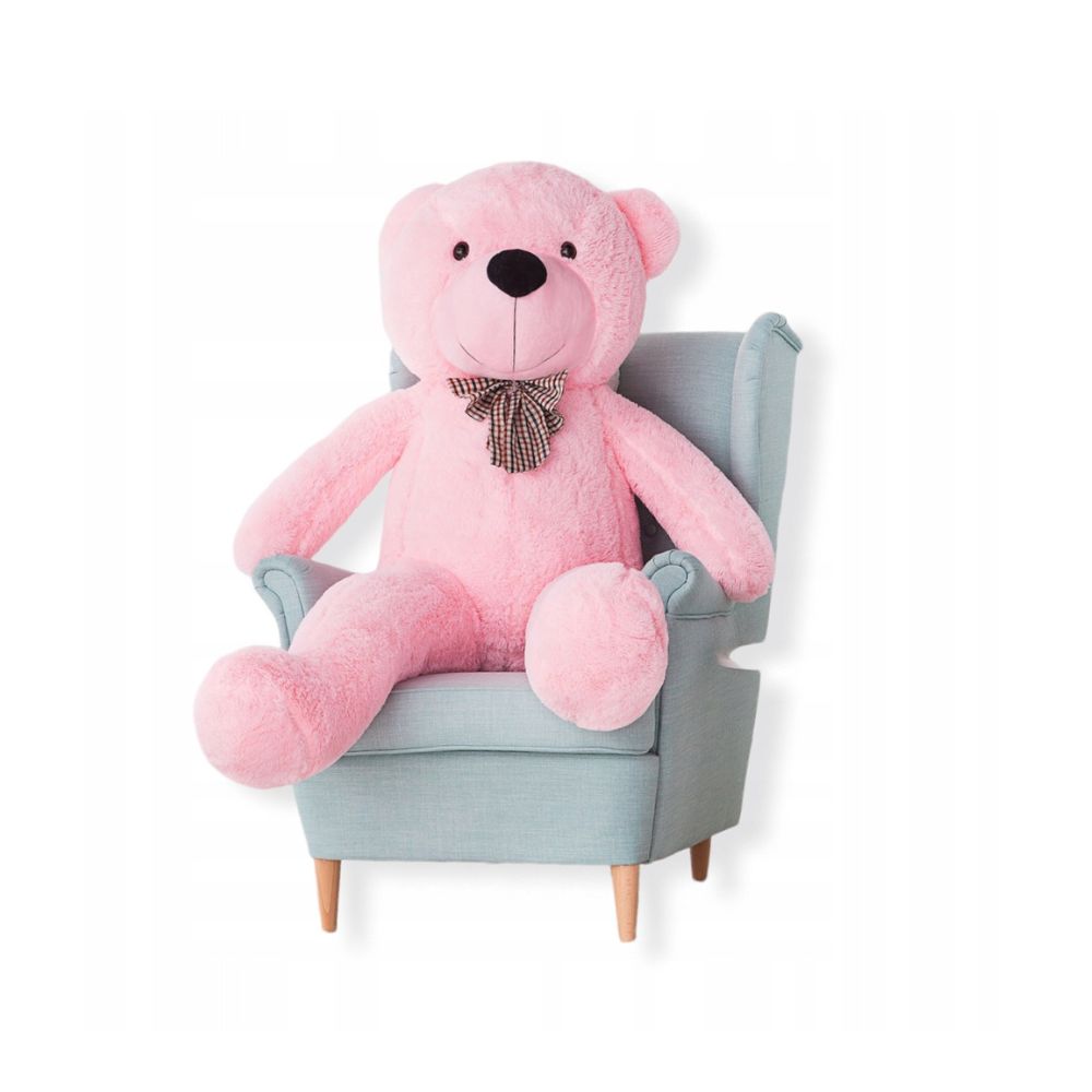 Meškinas 160cm TEDDY BEAR pliušinis XXXL rožinis