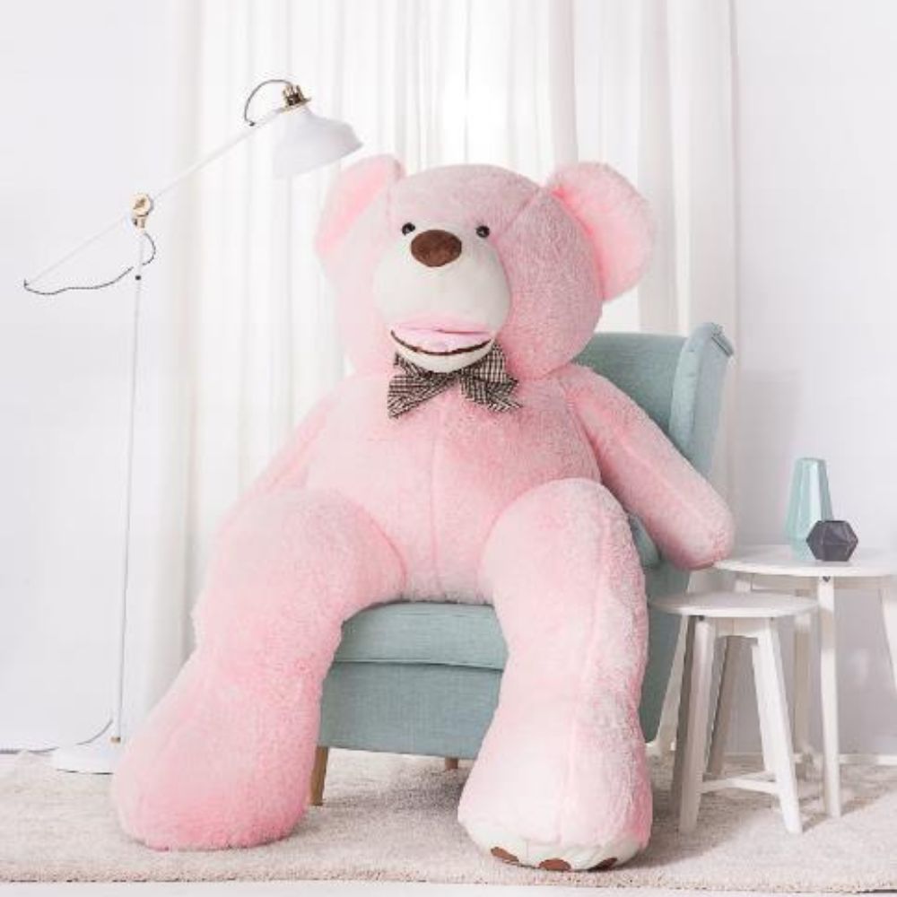Meškinas 190cm TEDDY BEAR pliušinis XXXXL rožinis